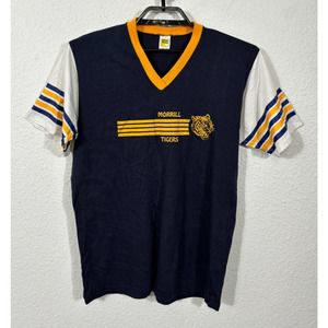 Vintage 70s Morrill Tigers Velva Sheen‎ Single Stitch T-Shirt USA Fits like a M